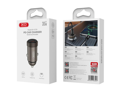 Carregador Auto XO Design CC70, 30W, 3A, 1 x USB-C, Preto