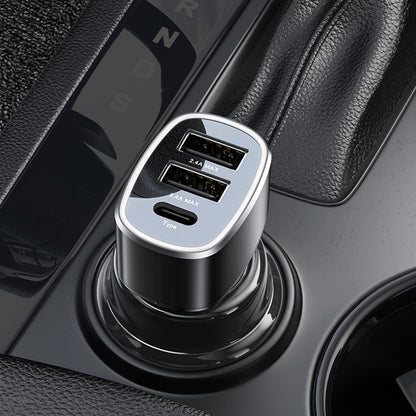 Carregador Auto Yesido Y47, 49W, 3A, 2 x USB-A - 1 x USB-C, Preto