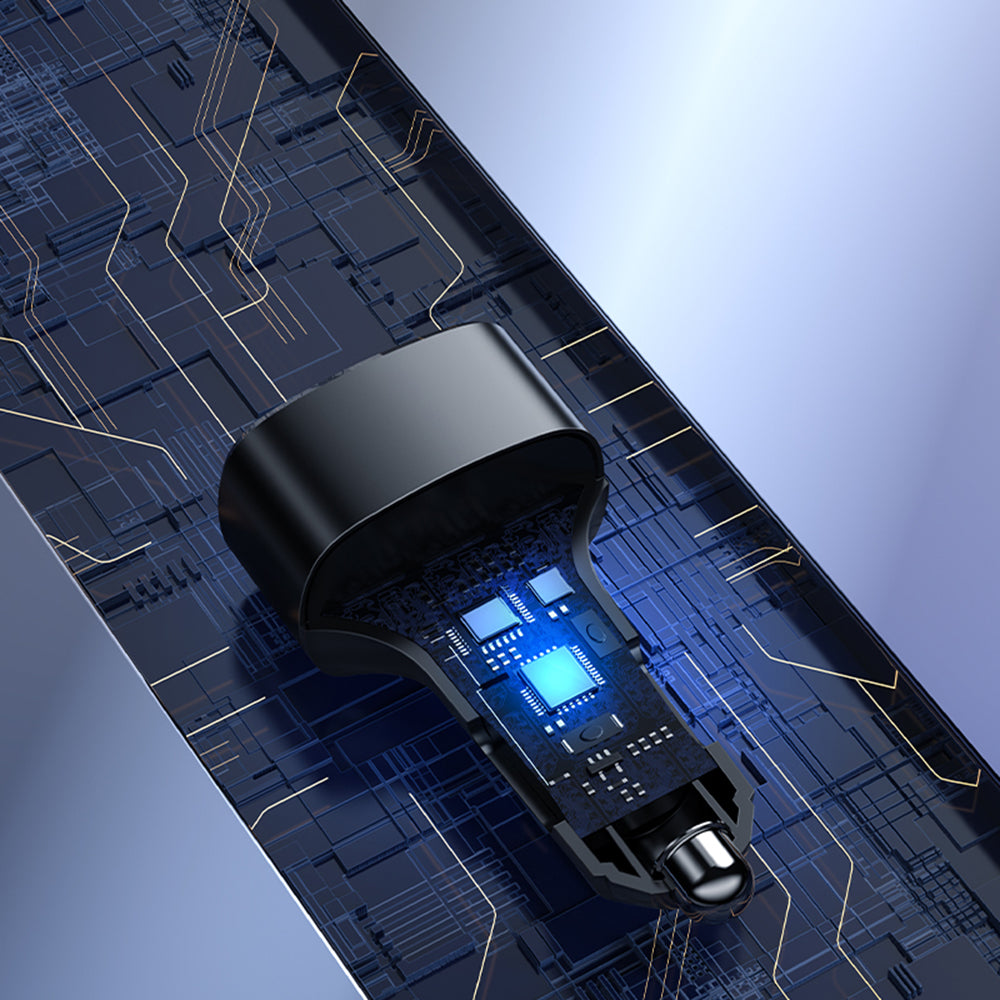 Carregador Auto Yesido Y47, 49W, 3A, 2 x USB-A - 1 x USB-C, Preto