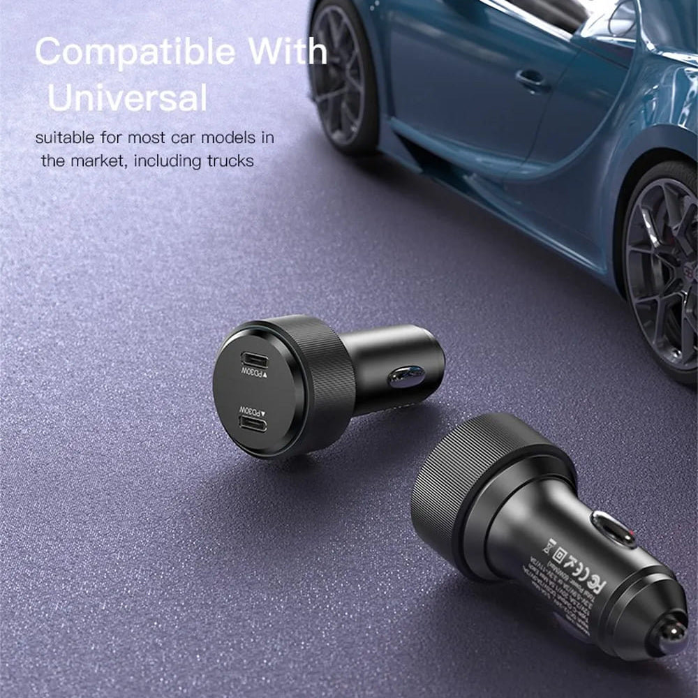 Carregador Auto Yesido Y48, 60W, 3A, 2 x USB-C, Preto