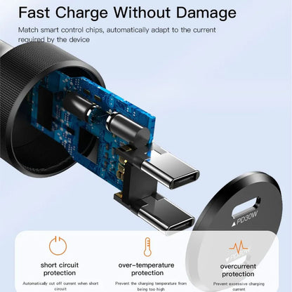 Carregador Auto Yesido Y48, 60W, 3A, 2 x USB-C, Preto