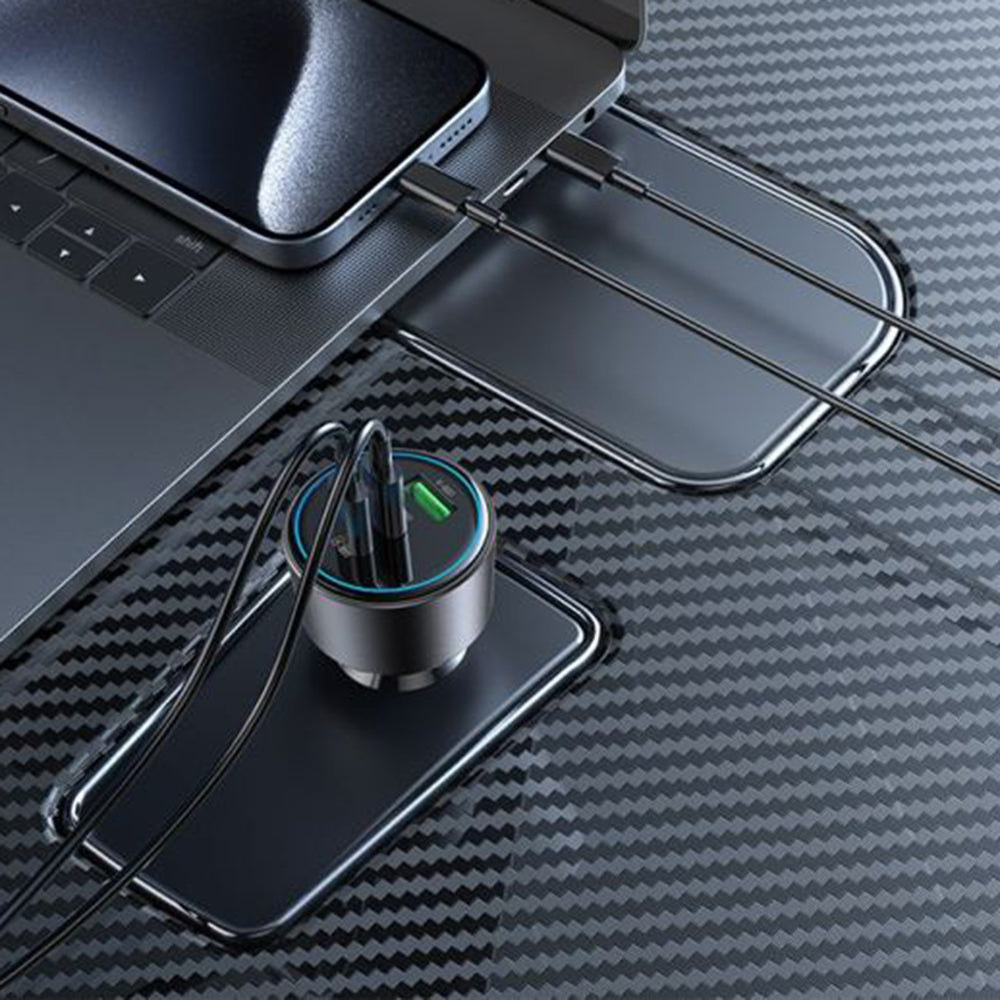 Carregador Auto Yesido Y59, 200W, 5A, 1 x USB-A - 2 x USB-C, Preto