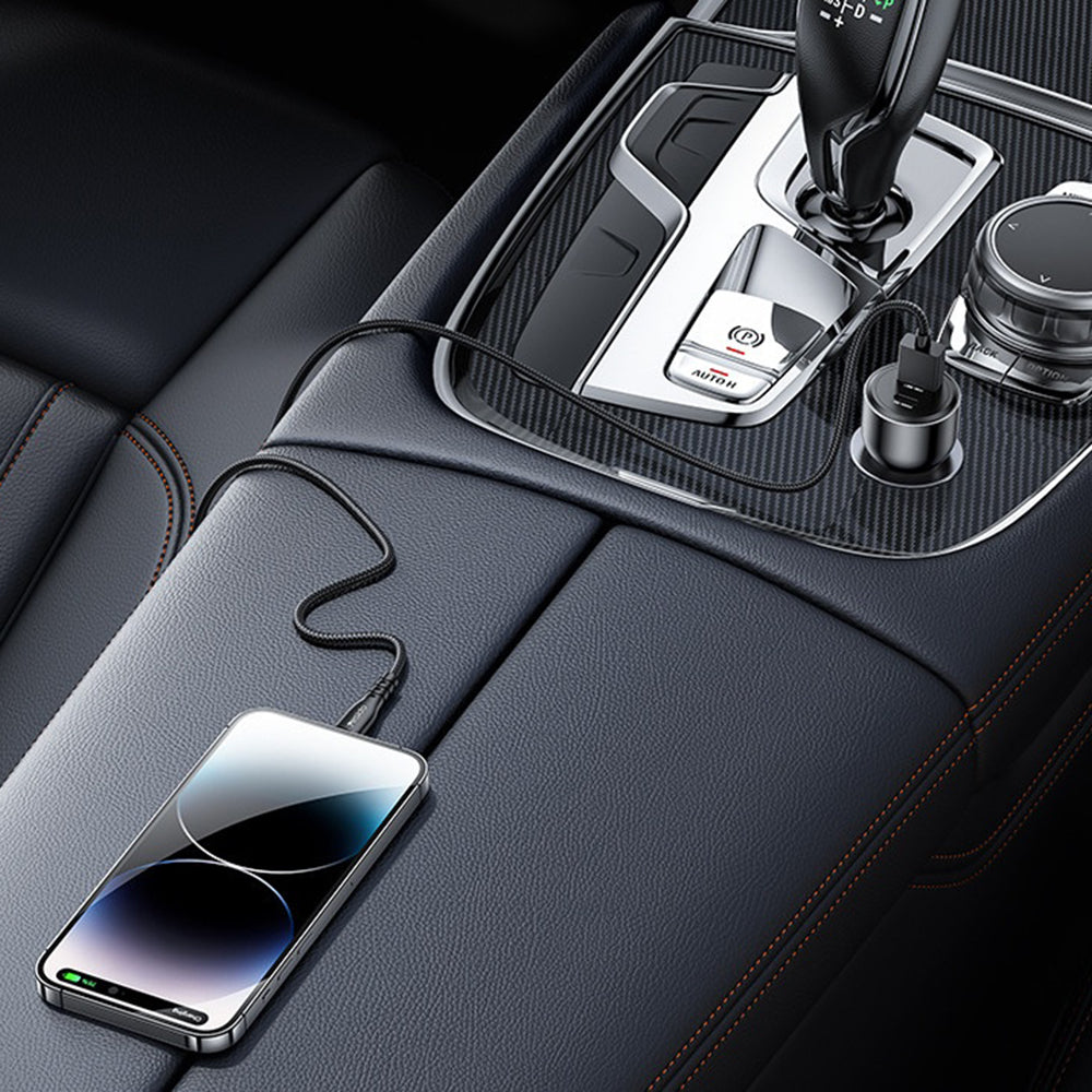 Carregador Auto Yesido Y65, 100W, 5A, 1 x USB-A - 1 x USB-C, Preto
