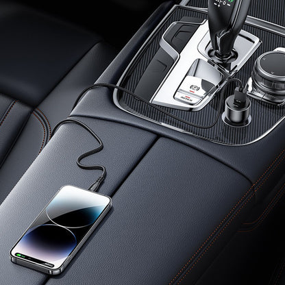 Carregador Auto Yesido Y65, 100W, 5A, 1 x USB-A - 1 x USB-C, Preto