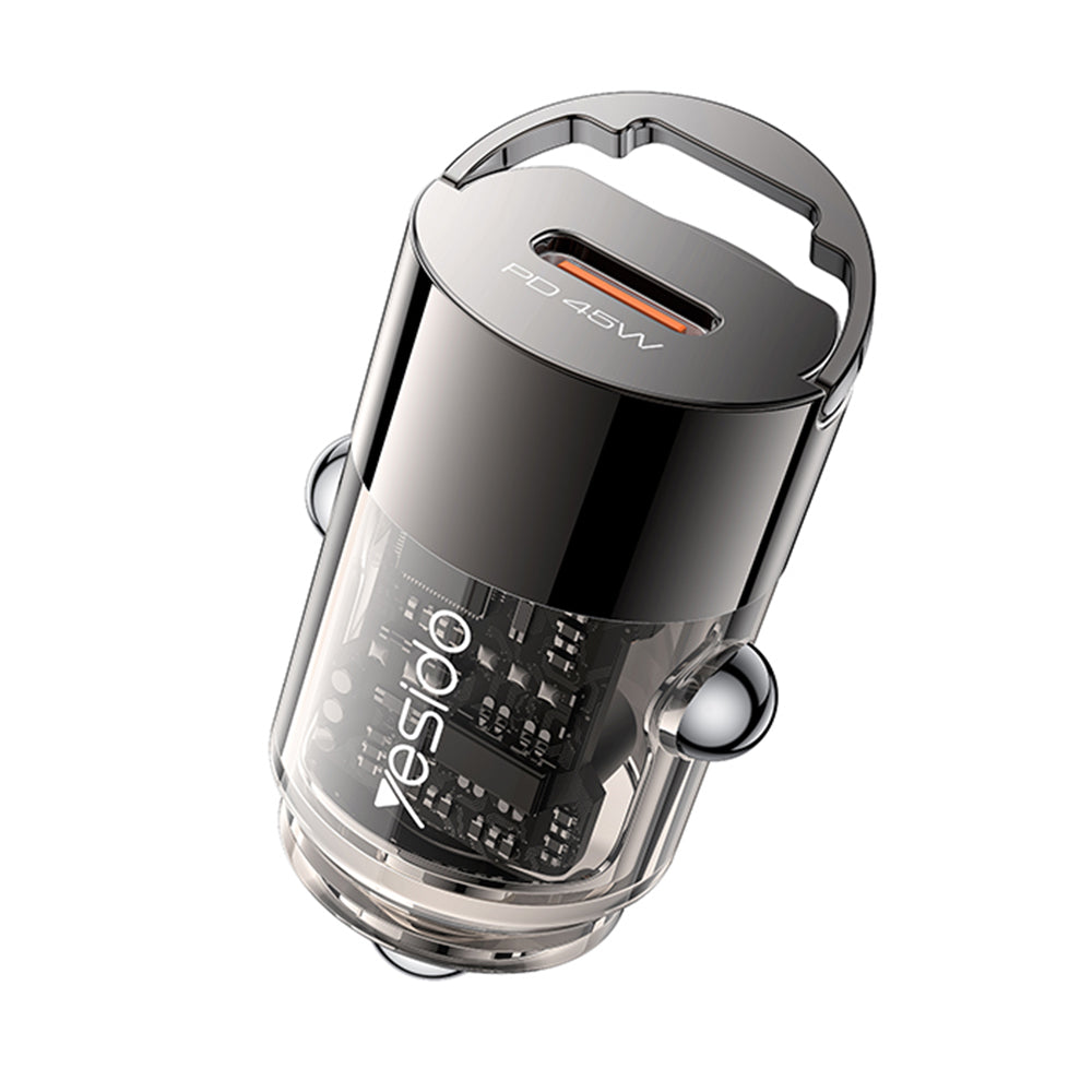 Yesido Y67 Car Charger, 45W, 3A, 1 x USB-C, Black