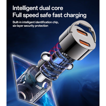 Carregador Auto Yesido Y69, 30W, 3A, 2 x USB-C, Preto