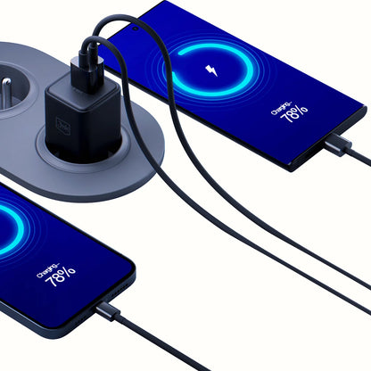 Carregador de Rede 3MK Hyper, 20W, 3A, 1 x USB-A - 1 x USB-C, Preto