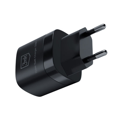 Carregador de rede 3MK HyperCharger GaN, 33W, 3A, 1 x USB-A - 1 x USB-C, preto 