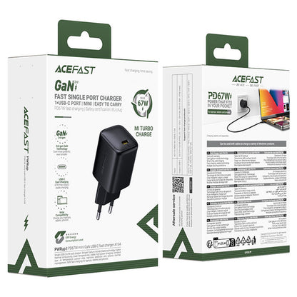 Carregador de Rede Acefast A134, 67W, 3.35A, 1 x USB-C, Preto