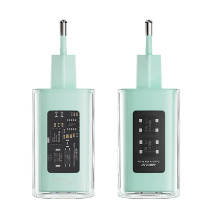 Carregador de Rede Acefast A45 Exploration, 65W, 3.25A, 1 x USB-A - 2 x USB-C, Verde