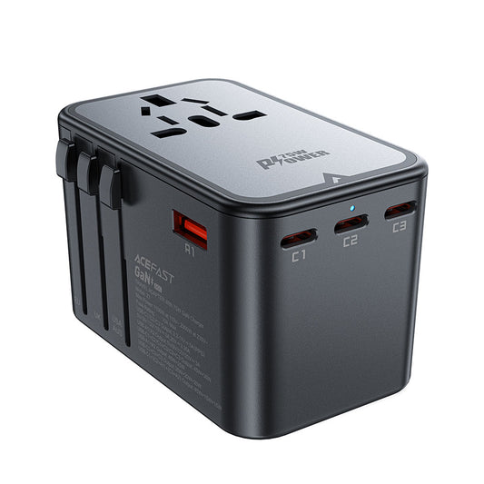 Carregador de Rede Acefast Travel Z1, 75W, 3.35A, 2 x USB-A - 3 x USB-C, Preto