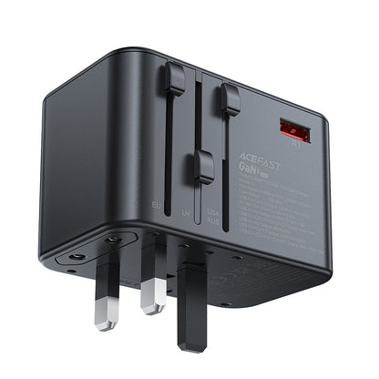 Carregador de Rede Acefast Travel Z1, 75W, 3.35A, 2 x USB-A - 3 x USB-C, Preto