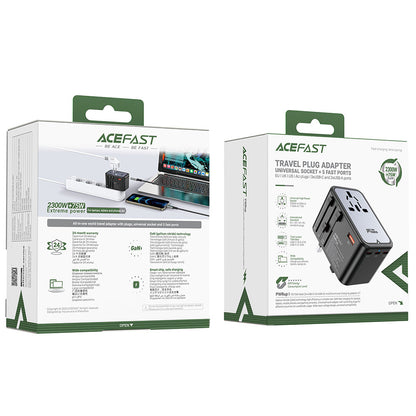 Carregador de Rede Acefast Travel Z1, 75W, 3.35A, 2 x USB-A - 3 x USB-C, Preto