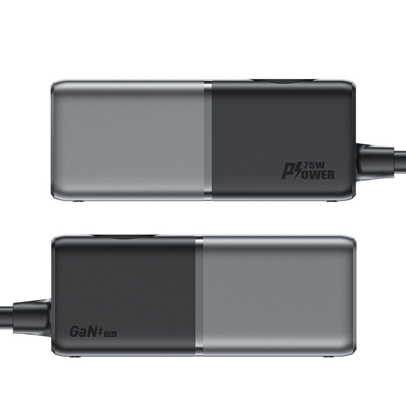 Carregador de rede Acefast Z2 GaN, 75W, 5A, 2 x USB-A - 3 x USB-C - 1 x Schuko, cinzento