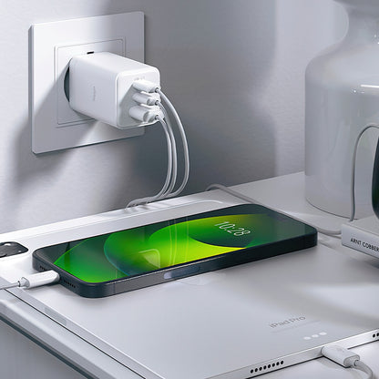 Carregador de Rede Allity. ATC-01-65WACC Fast, 65W, 3.25A, 1 x USB-A - 2 x USB-C, Branco