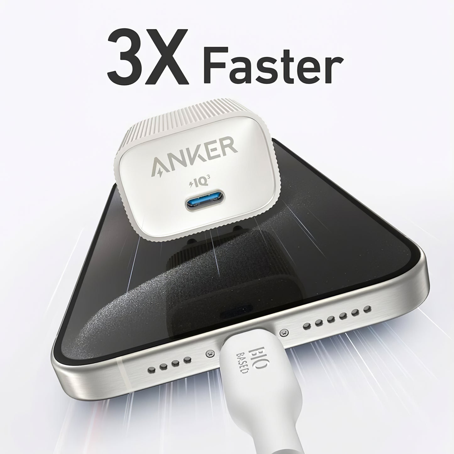 Carregador de rede Anker 511 Nano 4, 30W, 3A, 1 x USB-C, branco A2337G21 