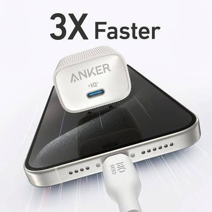 Carregador de rede Anker 511 Nano 4, 30W, 3A, 1 x USB-C, branco A2337G21 