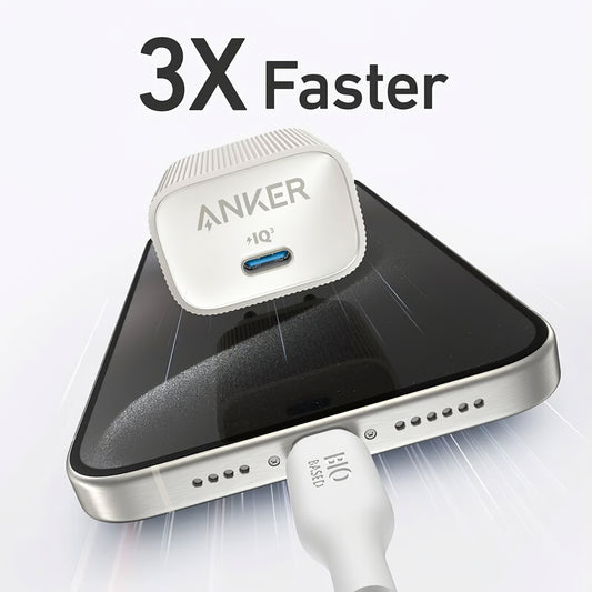Carregador de rede Anker 511 Nano 4, 30W, 3A, 1 x USB-C, branco A2337G21 