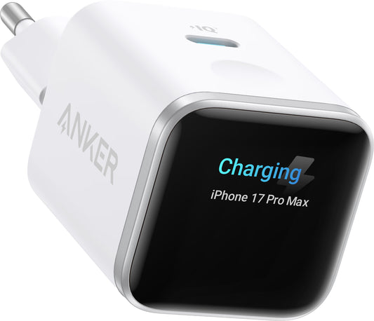 Carregador de Rede Anker Nano Display, 45W, 3A, 1 x USB-C, Branco A121DG21