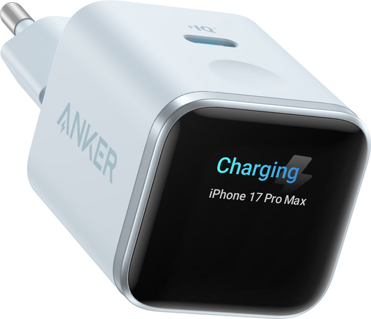 Carregador de Rede Anker Nano Display, 45W, 3A, 1 x USB-C, Azul A121DG31