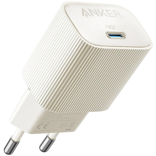 Carregador de rede Anker 511 Nano 4, 30W, 3A, 1 x USB-C, branco A2337G21 