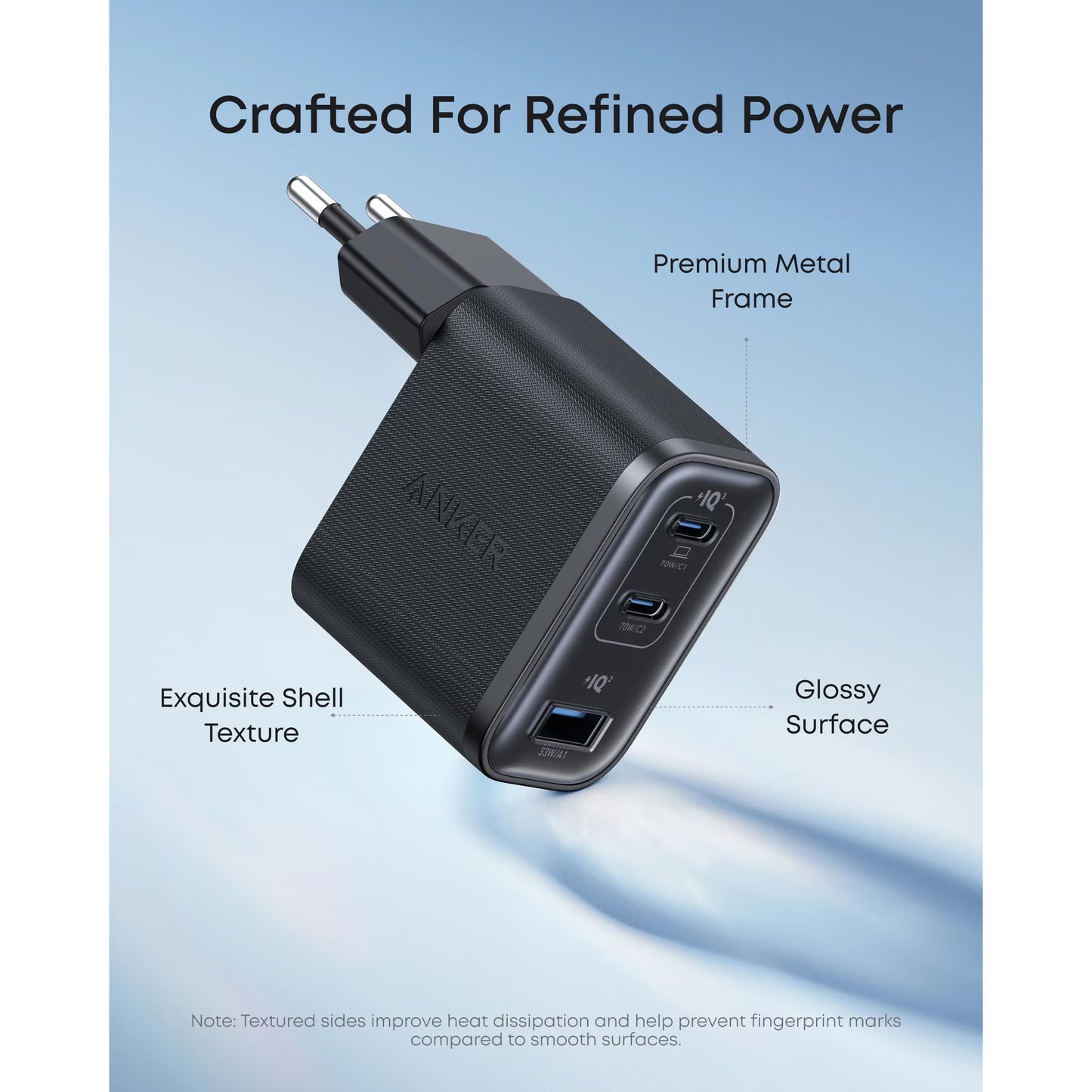 Carregador de Rede Anker Nano, 70W, 3.5A, 1 x USB-A - 2 x USB-C, Preto A121AL11