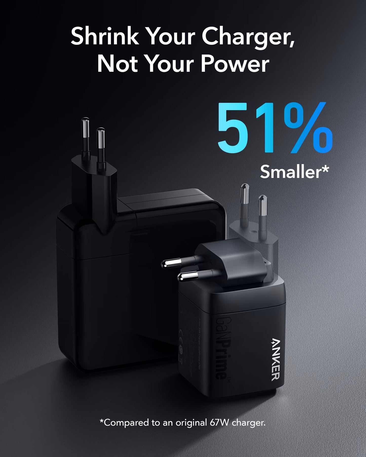 Carregador de rede Anker Prime, 67 W, 5 A, 1 x USB-A - 2 x USB-C, preto A2669313 