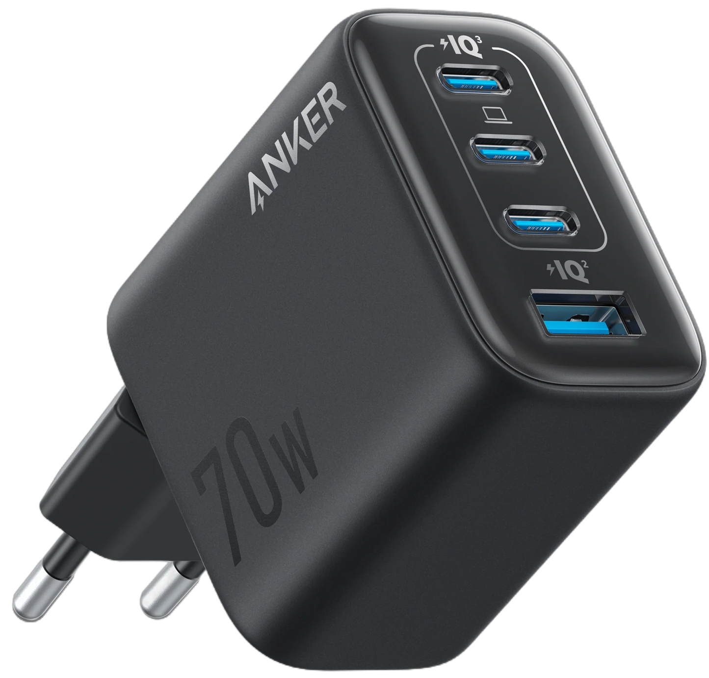Carregador de Rede Anker Zolo, 70W, 3.5A, 1 x USB-A - 3 x USB-C, Preto A121CG11