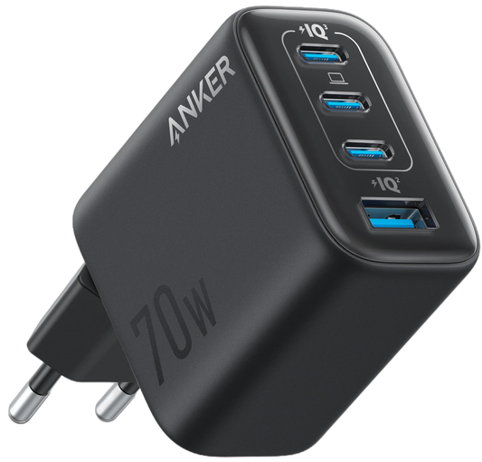 Carregador de Rede Anker Zolo, 70W, 3.5A, 1 x USB-A - 3 x USB-C, Preto A121CG11