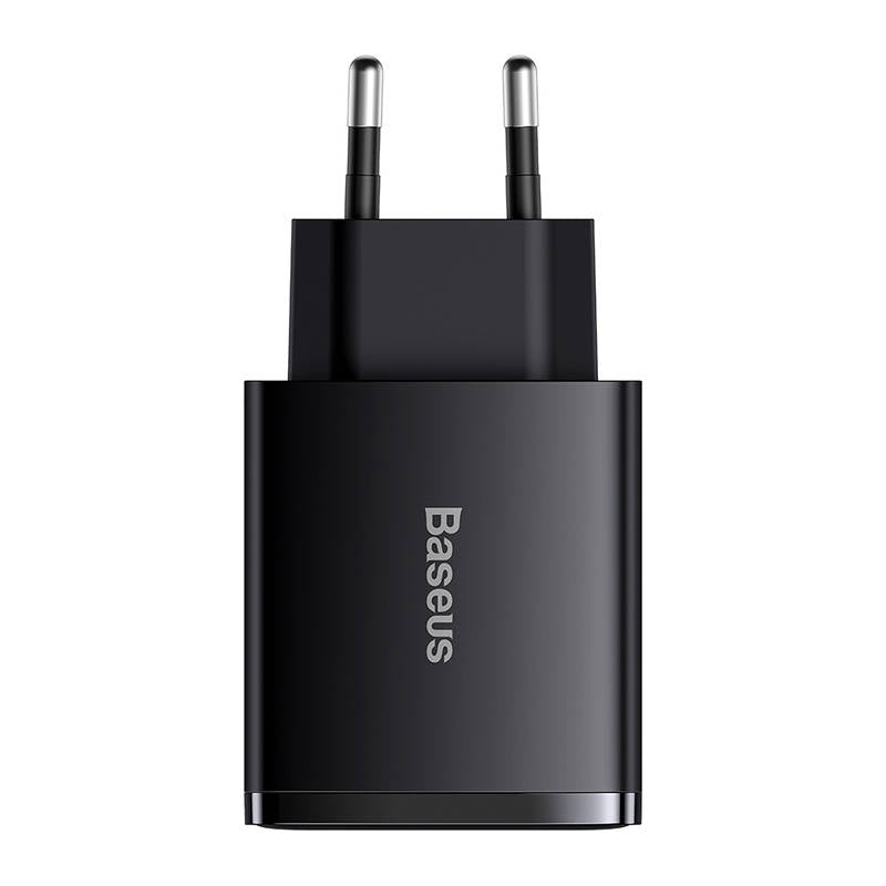 Carregador de rede compacto Baseus, 30W, 3A, 1 x USB-C - 2 x USB-A, preto CCXJ-E01