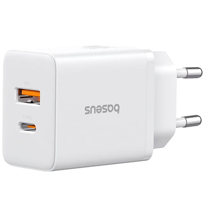 Carregador de rede Baseus Cube, 30 W, 2,4 A, 1 x USB-A - 1 x USB-C, branco P10111404213-00 