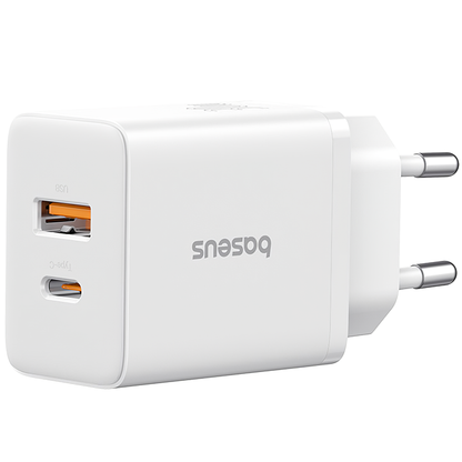 Carregador de rede Baseus Cube, 20W, 3A, 1 x USB-A - 1 x USB-C, branco P1011140321313-00 