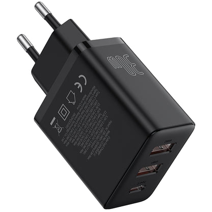 Carregador de rede Baseus Cube, 30W, 3A, 1 x USB-C - 2 x USB-A, preto P10111402113113-00 