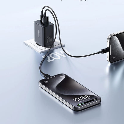 Carregador de rede Baseus Cube, 20W, 3A, 1 x USB-A - 1 x USB-C, preto P10111403113113-00 