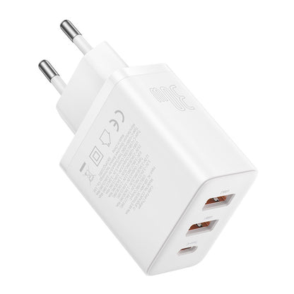 Carregador de Rede Baseus Cube, 30W, 3A, 2 x USB-A - 1 x USB-C, Branco P10111402213-00