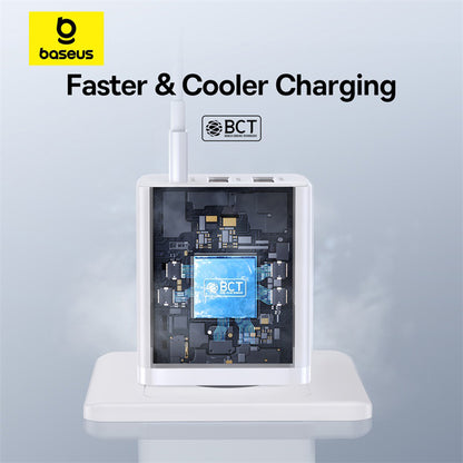 Carregador de Rede Baseus Cube, 30W, 3A, 2 x USB-A - 1 x USB-C, Branco P10111402213-00