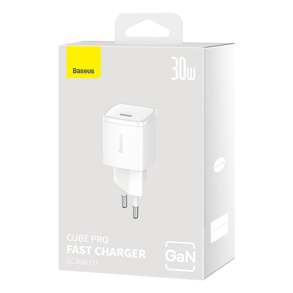 Carregador de Rede Baseus Cube Pro, 30W, 3A, 1 x USB-C, Branco CCXF000302