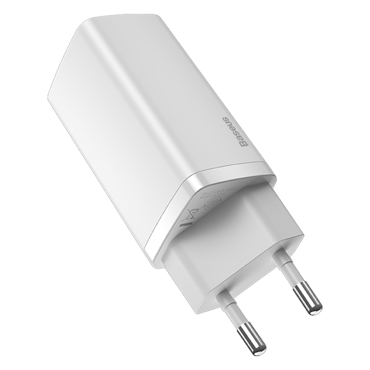 Carregador de rede Baseus GaN2 Lite, 65W, 3A, 1 x USB-A - 1 x USB-C, branco CCGAN2L-B02 