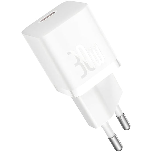 Carregador de rede Baseus GaN GaN Mini 1C, 30W, 3A, 1 x USB-C, branco CCGN070502