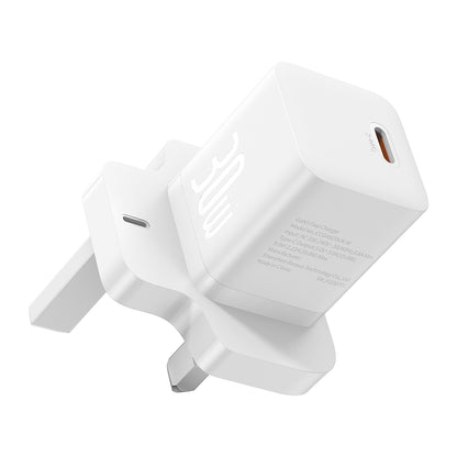 Carregador de Rede Baseus GaN5 UK, 30W, 3A, 1 x USB-C, Branco P10110906213-00