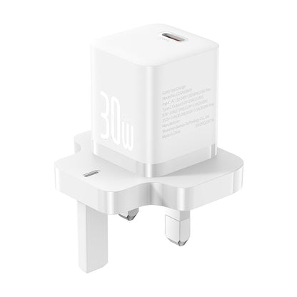 Carregador de Rede Baseus GaN5 UK, 30W, 3A, 1 x USB-C, Branco P10110906213-00