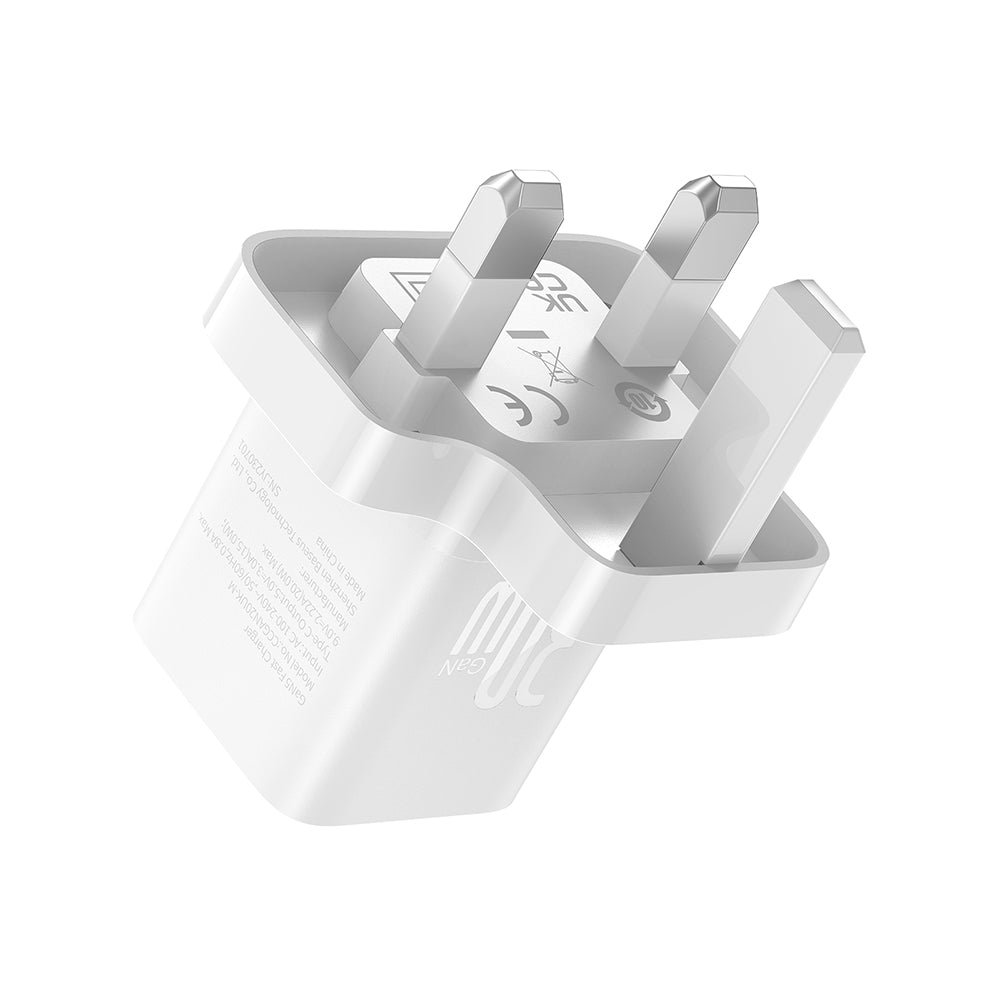 Carregador de Rede Baseus GaN5 UK, 30W, 3A, 1 x USB-C, Branco P10110906213-00