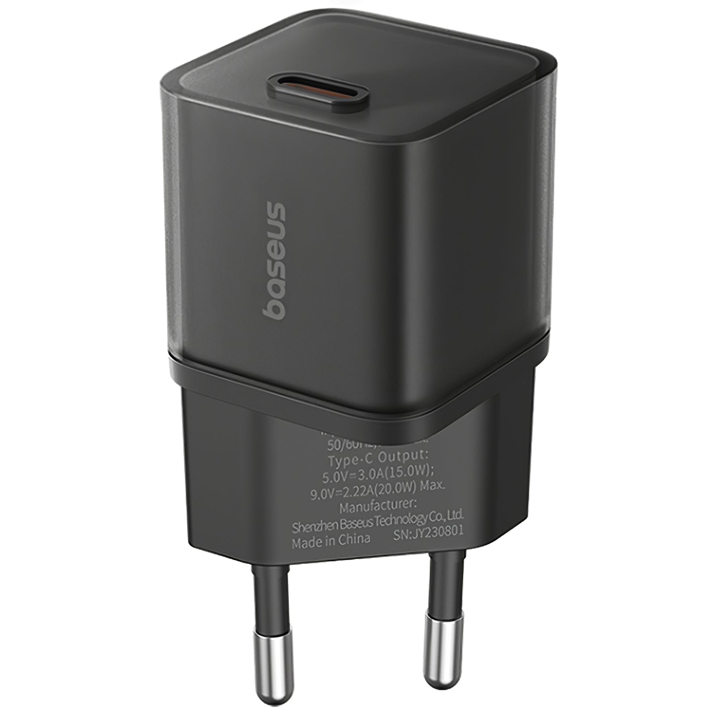 Carregador de rede GaN5S Baseus GaN5S, 30W, 3A, 1 x USB-C, preto P10162504113-00 