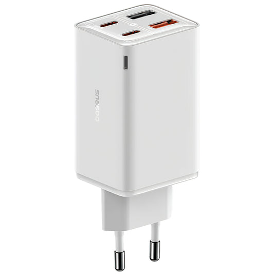 Carregador de rede Baseus GaN6 Pro, 65W, 3,25A, 2 x USB-A - 2 x USB-C, branco 