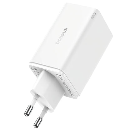 Carregador de rede Baseus GaN6 Pro, 65W, 3,25A, 2 x USB-A - 2 x USB-C, branco 