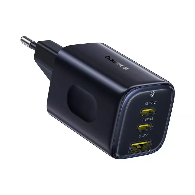 Carregador de Rede Baseus PicoGo AE11, 67W, 1 x USB-A - 2 x USB-C, Preto E0121200