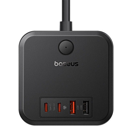 Carregador de rede Baseus PowerCombo Cube, 30W, 3A, 2 x USB-A - 2 x USB-C - 3 x Schuko, preto E00066400117-00