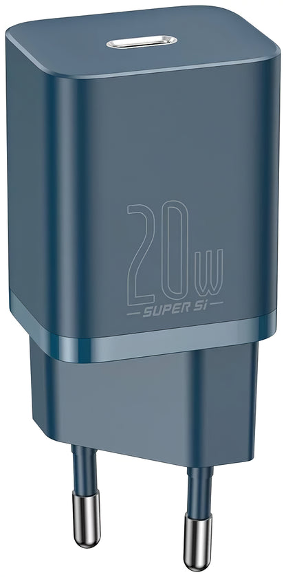 Carregador de rede Baseus Super Si, 20W, 3A, 1 x USB-C, azul CCSUP-B03 