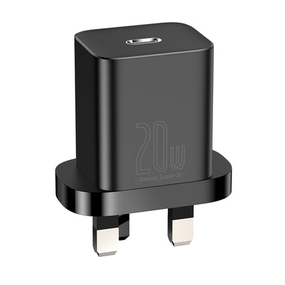 Carregador de Rede Baseus Super Si UK, 20W, 3A, 1 x USB-C, Preto CCSUP-K01