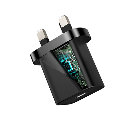 Carregador de Rede Baseus Super Si UK, 20W, 3A, 1 x USB-C, Preto CCSUP-K01